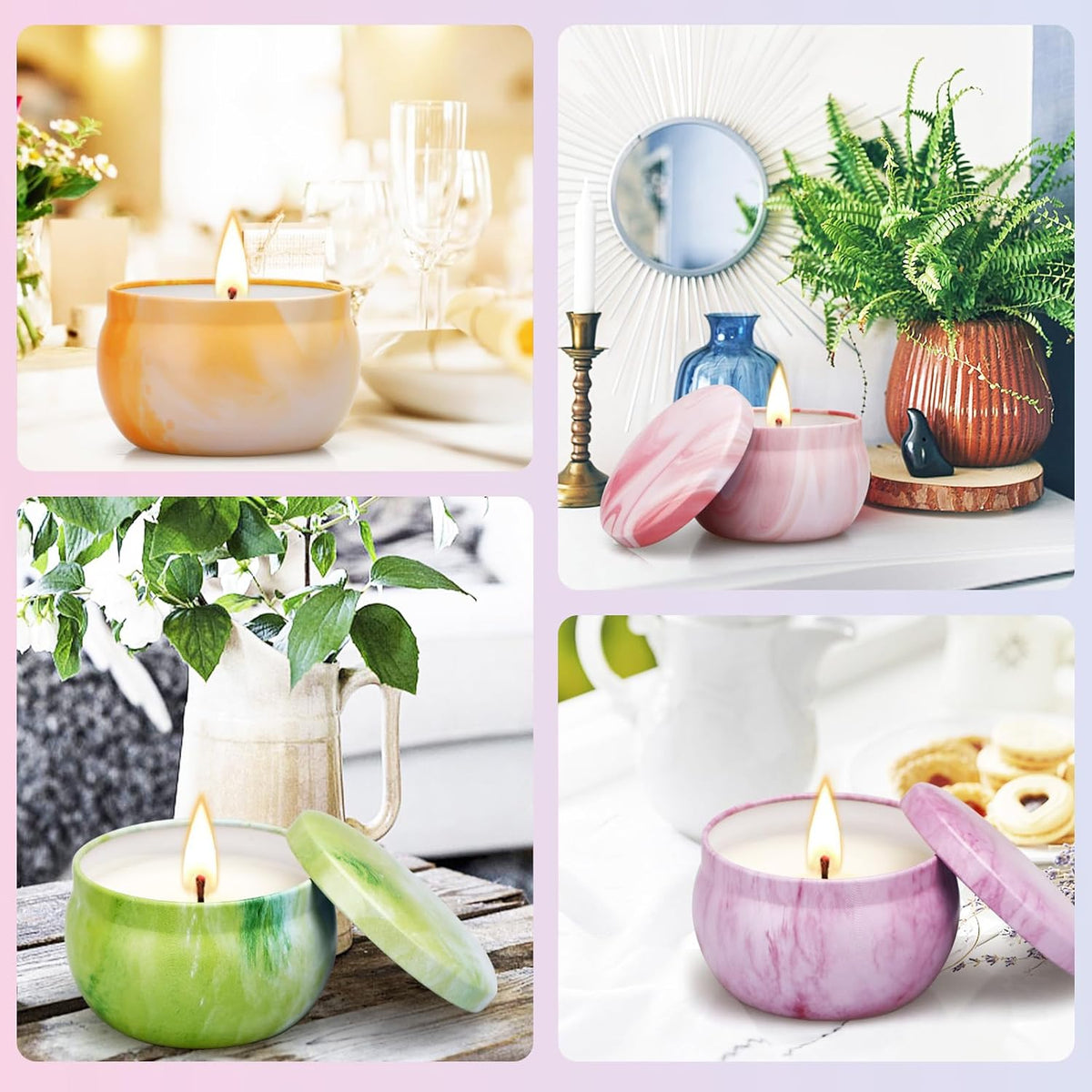 Scented Candles Gifts for Women, 8 Pack Candles for Home Scented, 8% Essential Oil Soy Candle, Stress Relief Gifts for Women, Aromatherapy Candle Set for Birthday, Thanksgiving