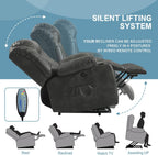PARKOL Power Lift Recliner Chair for Elderly Breathable Leather Recliner Chair with Massage and Heat,2 Cup Holders,Electric Stand Assist,USB Ports,Gifts for Family (Beige)