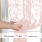 Furman Blush Sheer Curtains, 72 inches Long 2 Panels Set, Light Filtering Top - Image 5