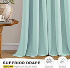 MIULEE Blackout Curtains for Bedroom 2 Panels 40 x 63 Inch Long Aqua | Thermal - Image 5