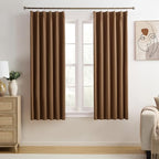 Cappuccino Brown Curtains 40x72 Inches Long 2 Panels Set, Pinch Pleated Thermal by KEQIAOSUOCAI