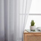Simplebrand Light Grey Sheer Curtains 72 Inches Long 2 Panels - Image 3