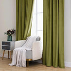 MIULEE Velvet Curtains 52x108 inches 2 Panels Moss Green Blackout Curtains | - Image 7