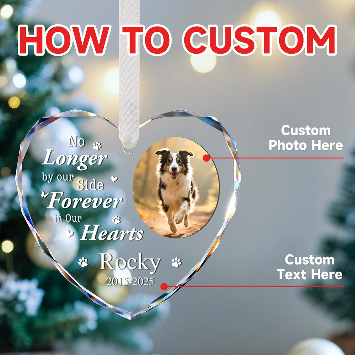 Personalized Pet Memorial Gifts - Custom Christmas Ornaments 2025 - Sympathy Keepsake Gift for Loss of Loved One - Dog Memorial Gifts for Loss of Dog, Cat
