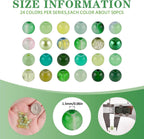 XSEINO About 1200PCS 6mm Glass Beads Bracelet Making Kit,24 Assorted Green Nature Series Colorful Crystal Beads for Bracelet and Jewelry Making and DIY Crafts,Friendship Bracelets