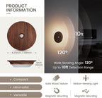 Motion Sensor Night Light Wood Rechargeable Battery-Powered Stick-On Step Lights Loftie Lights Magnetic Closet Warm Nightlight for Hallway Bedroom Stair (2 Pack Black Walnut)