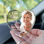 2025 Personalized Memorial Hanging Glass Ornament - Christmas, Birthday, for Loss of Mom or Loved One - Custom Photo in Loving Memory Keepsake Decoration