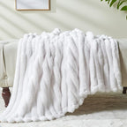 NEWCOSPLAY Fleece Ribbed Cozy Throw Blanket - Image 6