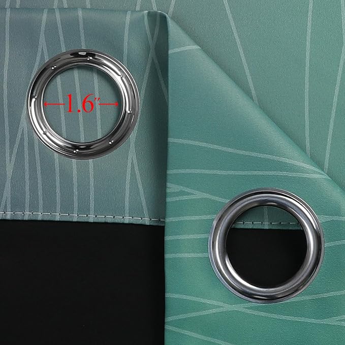 Black and Green Ombre Blackout Curtains 45 Inches Long | Gradient Color Curtains - Image 7