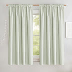 NICETOWN Light Green Blackout Kitchen Curtains 45" Length, Pair of Thermal - Image 2