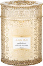 LA JOLIE MUSE Fall Candle | Vanilla Bomb Candle –Vanilla, Lemon Zest & Patchouli |19 oz Large Wooden Wick | Natural Soy Wax | 90 Hours Clean Burn | Gift-Ready for Autumn Hosting | Seasonal Home Décor