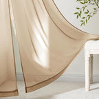 MIULEE Brown Sheer Curtains 84 Inches Long 4 Panels 54 x 84 Inches | Light - Image 6