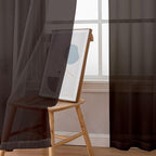 Simplebrand Chocolate Short Sheer Kitchen Curtains 36 Inch Length Tier Rod - Image 4