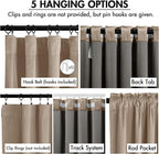 MIULEE Velvet Curtains 50W x 96L 2 Panels Camel Beige Blackout Curtains | - Image 2