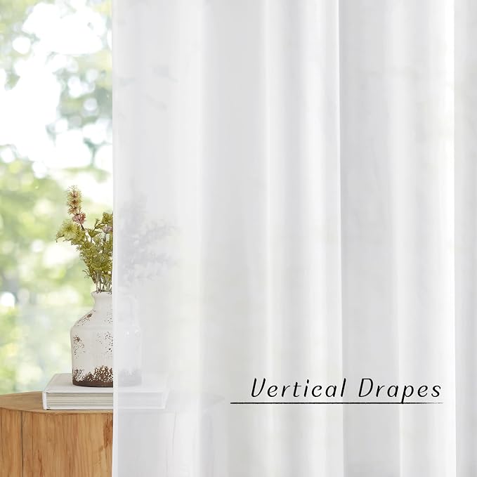 NICETOWN White Sheer 30 inch Curtains - Image 3
