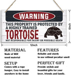 Warning Sign, Tortoise Warning Wood Plaque Sign, Funny Door Signs, Decorative Wood Hanging Suspension Plaque, Farmhouse Wooden Wall Decor, Outdoor Hanging Wooden Signs