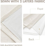 MIULEE Beige White Pinch Pleated 100% Blackout Linen Curtains 40x63 Inches | - Image 5