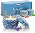 3 Pack Scented Candles Gift, 2.5 oz Aromatherapy Candles for Home Scented, Natural Soy Candles Stress Relief Gift for Women, Portable Small Jar Candles Set Gifts for Mother's Day, Birthday