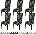 JQinHome Dining Chair Slipcover, High Stretch Removable Washable Chair Seat Protector Cover Set of 6,Chair Covers for Dining Room, Kitchen,Home Party,Wedding Ceremony(Luxe Black, 6PC)