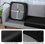Fuloon Faux Leather Couch Cushion Slipcover, Waterproof Stretch Covers - Image 5