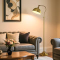 Bright LED Gold Reading Floor Lamp with Remote Control and Bluetooth Dimming,Living Room Bedroom Bedside Office Study Library Adjustable Standing Tall Lights, Unique Modern Brass Home Decor Essentials