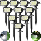 Solar Spot Lights Outdoor 10 Pack, [46 LED/3 Modes] Solar Landscape Spotlights Waterproof, 2-in-1 Auto On/Off Solar Powered Lights for Outside Yard Garden Wall Pathway(Cool White)