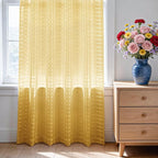 SpaceDresser Check Sheer Curtains 18 Inches Long - Image 3