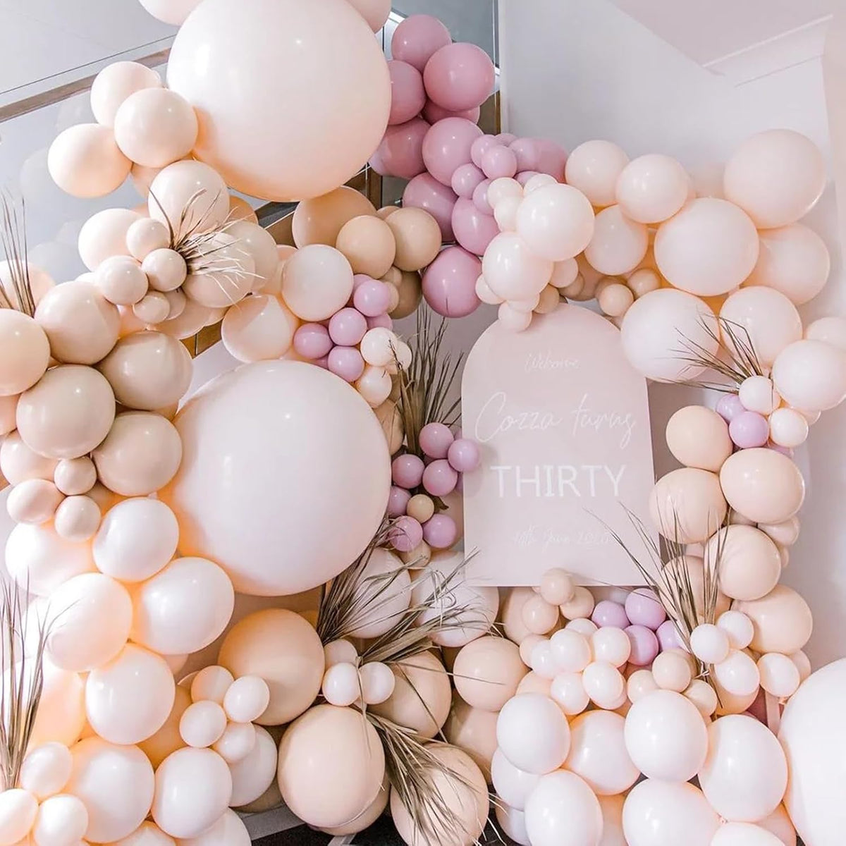 130pcs Blush Pink Balloons Different Sizes 18" 12" 10" 5" Boho Pink Latex Balloon Garland Arch Kit for Birthday Baby Shower Graduation Wedding Gender Reveal Party Decorations