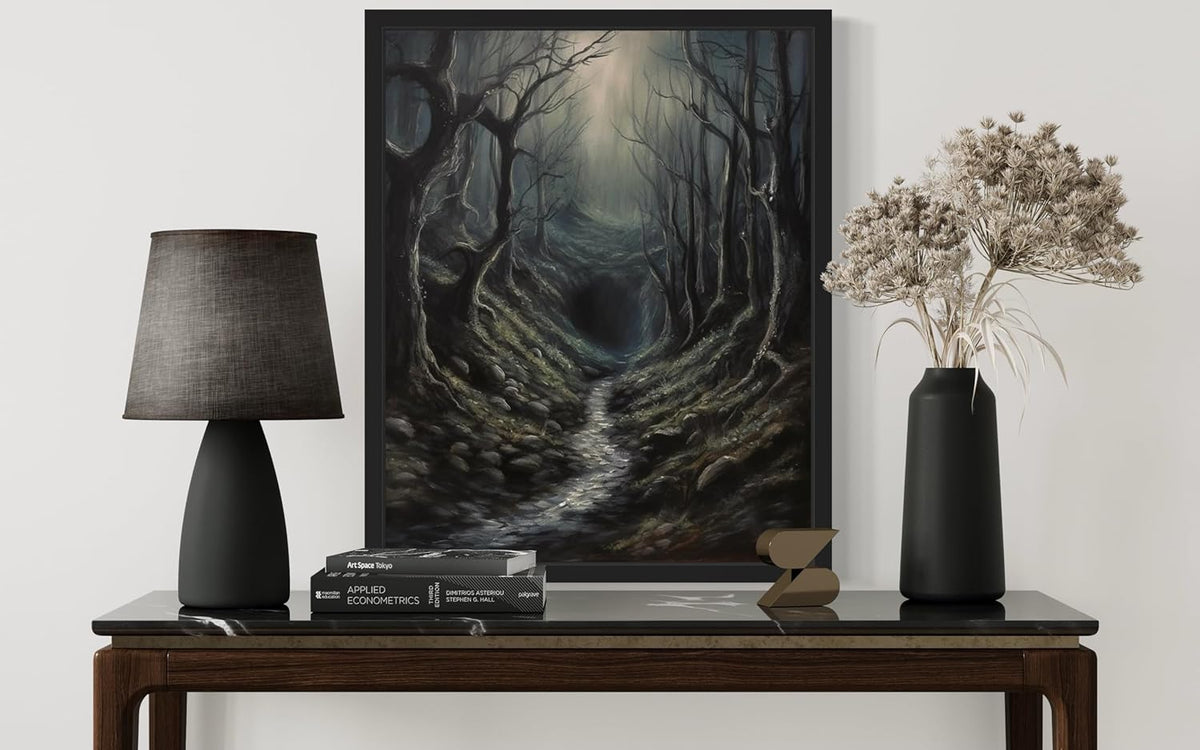 Dark Tunnel Poster Art Print, Halloween Scary Vintage Wall Art Academia Spooky Painting Decoration for Horror Prints, Gothic Posters Bedroom Decor 89 (Dark Tunnel, 11 x 14 inches, Unframed)