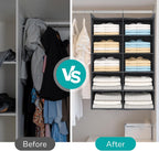 4 Tier Shelf Hanging Closet Organizer, Dual-Row 8 Pocket Cloth Hanging Shelf with 3 Sturdy Hooks for Storage, Foldable (Grey)