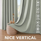 H.VERSAILTEX Linen Blackout Curtains 63 Inches Long 100% Absolutely Blackout - Image 7