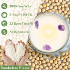 Candles, 6 Pack Sage Candle for Cleansing House Negative Energy, Scented Candles Gifts Set for Women, Crystal Candle Clearance with Crystal Healing Stones, Alternative to Smudge Sticks, Relax & Mind