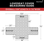Easy-Going Reversible Couch Cover, 2 Cushion Sofa, Dark Blue/Light Blue | - Image 6