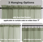 Chyhomenyc Sage Green Sheer Curtains 84 inches Long 2 Panels | Light Filtering - Image 6