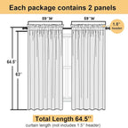 Gold Sheer Curtains 63 Inch Length 2 Panels, Rod Pockets Window Treatments - Image 2
