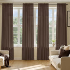 MIULEE Chocolate Sheer Curtains 96 Inches Long 4 Panels 42 x 96 Inches | Light by MIULEE