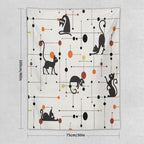 ICMOLYYENLO Abstract Cat Tapestry, Medieval Abstract Atomic Star Cat Vintage Home Wall Hanging Art Tapestry for Bedroom Living Room Dormitory 60x80 Inch