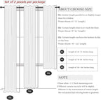 White Blackout Curtains 96 Inches Long 2 Panel Burg - Image 9