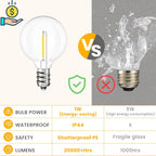 Svater Outdoor String Lights 300 FT, Patio Lights Outside with 156 G40 Shatterproof LED Bulbs, Waterproof Hanging Globe Lighting for Bistro Backyard Cafe Market, Warm White 2700K（3 x 100 FT）