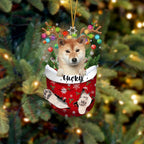 Shiba Inu 1 Dog Christmas Ornament, Shiba Inu 1 in Snow Pocket Christmas Tree Ornament, Dog Lovers Gift Idea Xmas Decor, Christmas Decorations for Tree, Christmas Ornament Gift for Dog Lovers