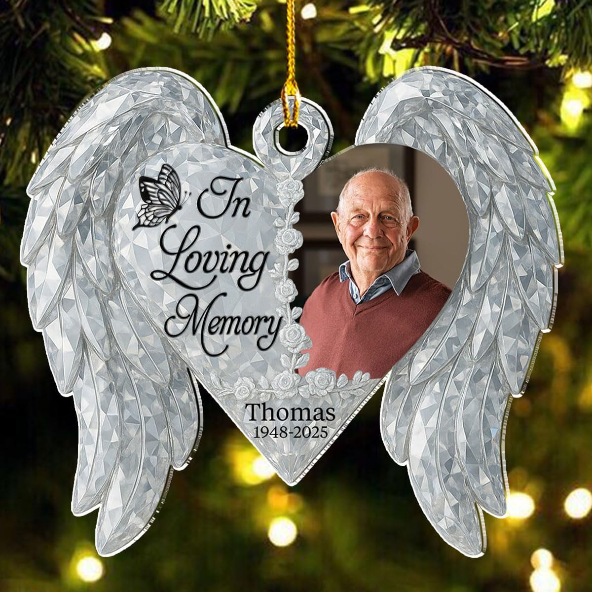 Personalized Custom Photo Acrylic Ornament for Loss of Loved Ones - My Heart Still Loves You, Thoughtful & Memorial Gift, Unique Keepsake for Christmas