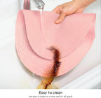 AHHFSMEI Placemats Set of 4 for Dining Table Washable Woven Vinyl Non-Slip 18x12 inches Placemat Heat-Resistant Durable Table Mats for Dining Table Easy to Clean(Pink 4)