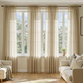 MIULEE Beige Sheer Curtains 72 Inches Long 4 Panels 42 x 72 Inches | Light by MIULEE