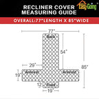 Easy-Going Reversible Couch Cover, Recliner 19 in, Ivory/Ivory | Machine - Image 5