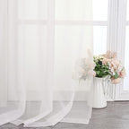 Simplebrand Ivory Sheer Curtains 120 Inches Long, Extra Long Rod Pocket Solid - Image 8