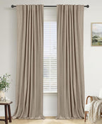 Faux Linen Total Blackout Curtain by 100BlackoutShield