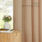 NICETOWN Camel Linen Kitchen Window Curtains Over Sink, Grommet Thick Linen - Image 5