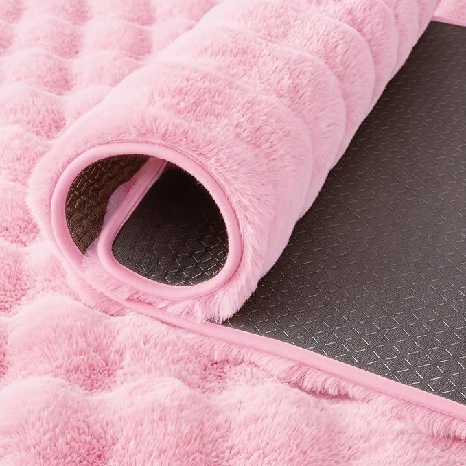 Pink Rabbit Plush Rug 6'x9', Fluffy Shaggy Area Rug - Image 7