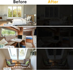Total Blackout Window Privacy Film Decorative Static Cling with Tools, Room Darkening Window Tint for Home, Black Out Window Cover Replacement Window Curtains Window Blinds,45.2" by 78.74"