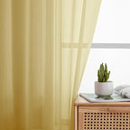 Simplebrand Yellow Short Sheer Kitchen Cafe Curtains 36 x 42 Inch, 2 Panels - Image 5